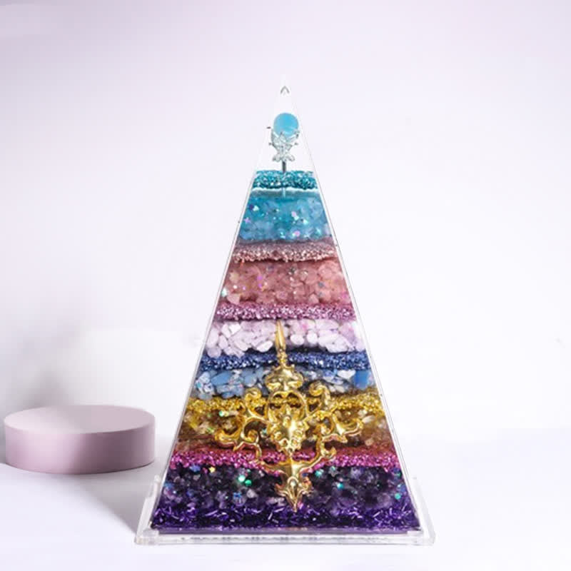 Pyramide d'orgone longue et pointue en pierre naturelle Olivenorma Energy