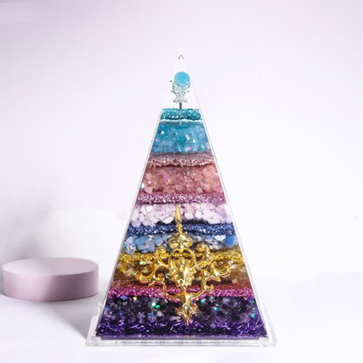 Pyramide d'orgone longue et pointue en pierre naturelle Olivenorma Energy