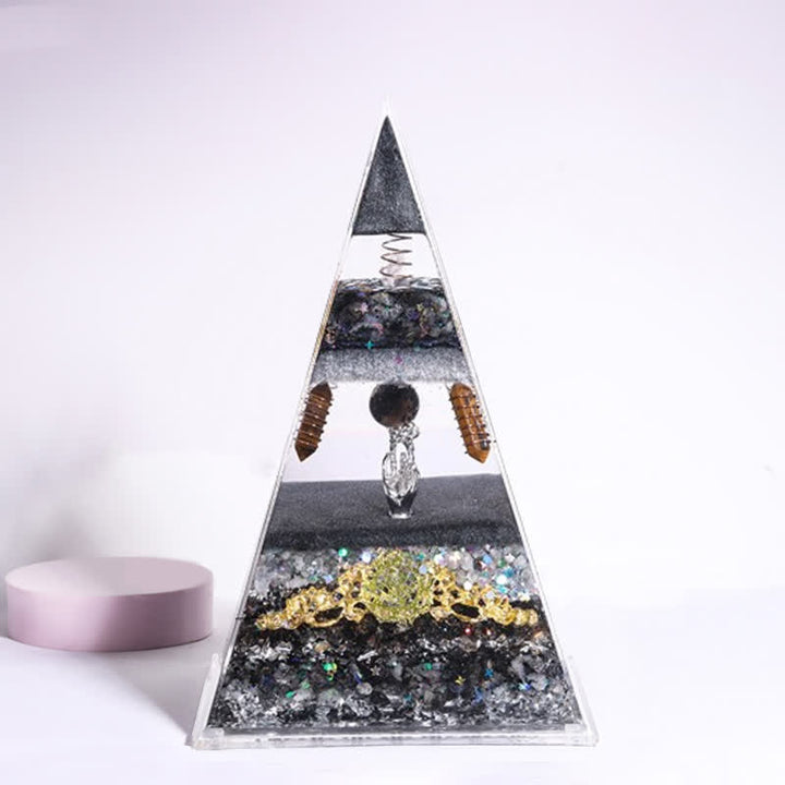 Pyramide d'orgone longue et pointue en pierre naturelle Olivenorma Energy