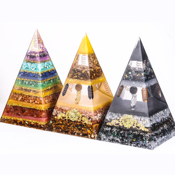 Pyramide d'orgone longue et pointue en pierre naturelle Olivenorma Energy