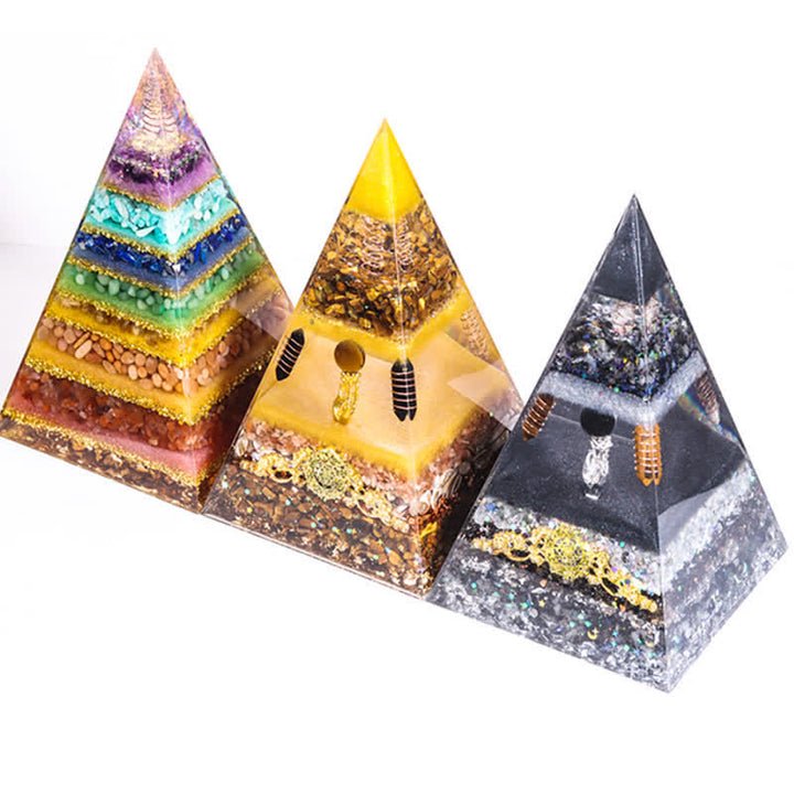 Pyramide d'orgone longue et pointue en pierre naturelle Olivenorma Energy