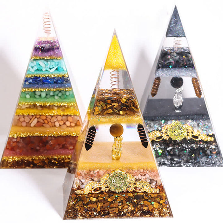 Pyramide d'orgone longue et pointue en pierre naturelle Olivenorma Energy