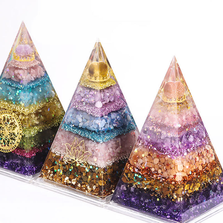Pyramide d'orgone longue et pointue en pierre naturelle Olivenorma Energy