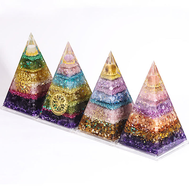 Pyramide d'orgone longue et pointue en pierre naturelle Olivenorma Energy