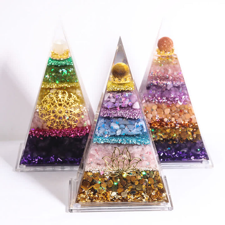 Pyramide d'orgone longue et pointue en pierre naturelle Olivenorma Energy