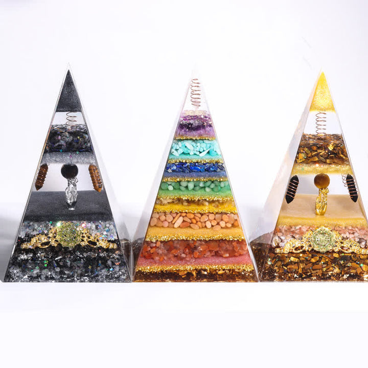 Pyramide d'orgone longue et pointue en pierre naturelle Olivenorma Energy