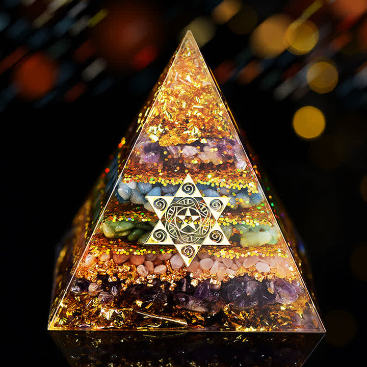 Protection intégrale Olivenorma - Quatre types de pierres Pyramide d'orgone 
