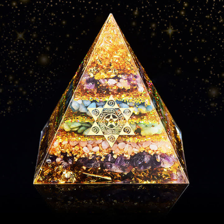 Protection intégrale Olivenorma - Quatre types de pierres Pyramide d'orgone 