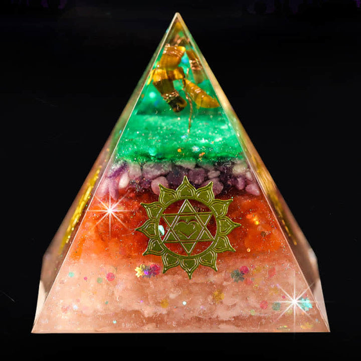 Pyramide d'orgone en pierre naturelle Olivenorma « Augmentez vos opportunités »