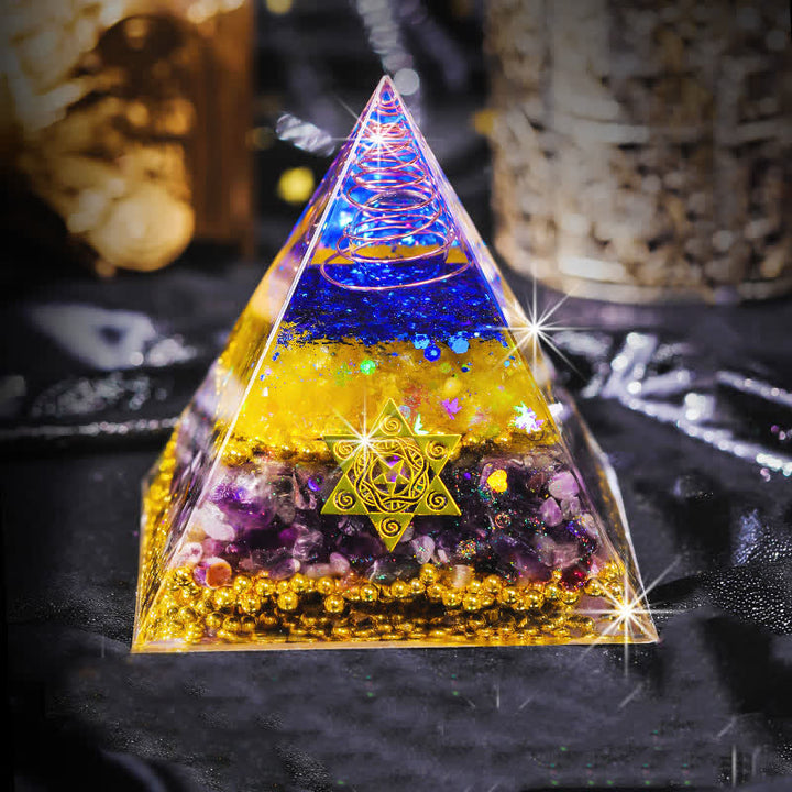 Pyramide d'orgone en pierre naturelle Olivenorma « Beauté et Talent »