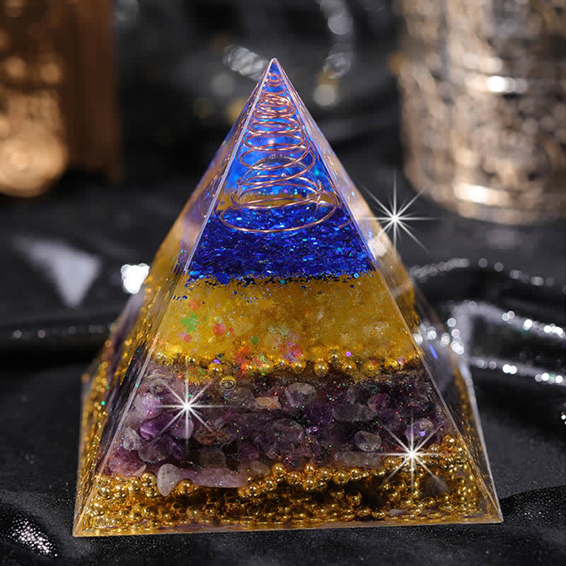 Pyramide d'orgone en pierre naturelle Olivenorma « Beauté et Talent »