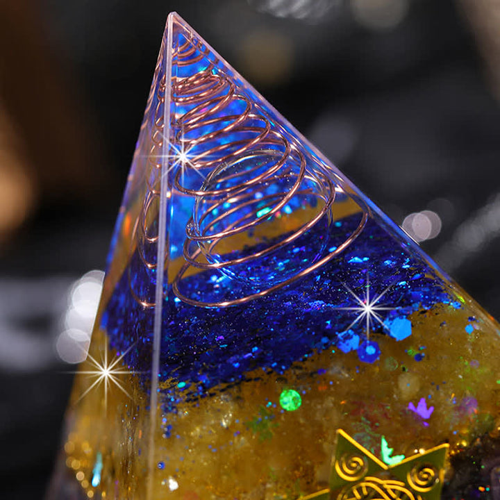 Pyramide d'orgone en pierre naturelle Olivenorma « Beauté et Talent »