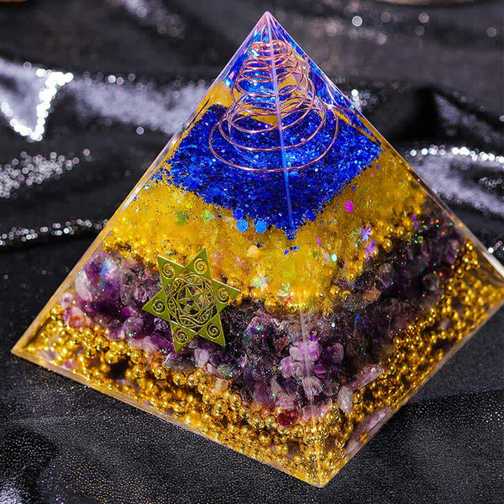 Pyramide d'orgone en pierre naturelle Olivenorma « Beauté et Talent »