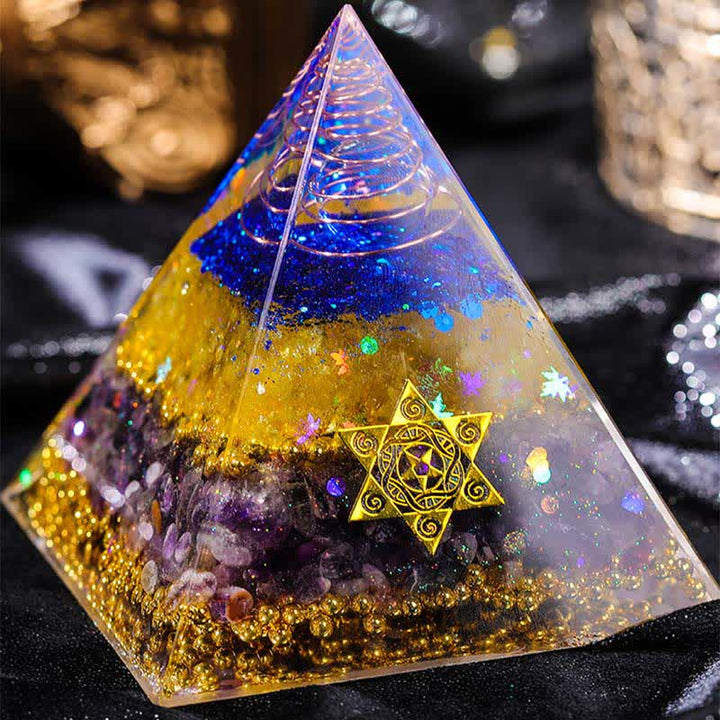 Pyramide d'orgone en pierre naturelle Olivenorma « Beauté et Talent »
