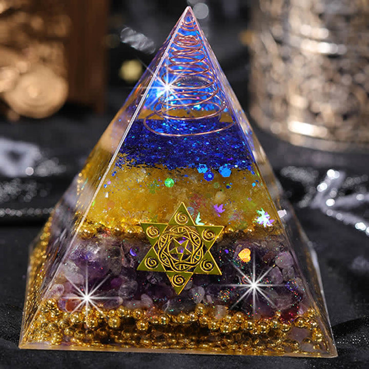 Pyramide d'orgone en pierre naturelle Olivenorma « Beauté et Talent »