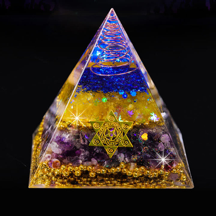 Pyramide d'orgone en pierre naturelle Olivenorma « Beauté et Talent »
