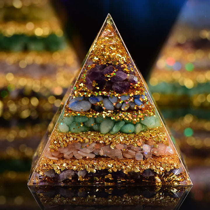 Pyramide d'orgone en pierre naturelle Olivenorma « Protection intégrale »