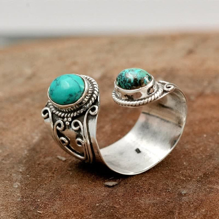 Bague ouverte en turquoise vintage Olivenorma