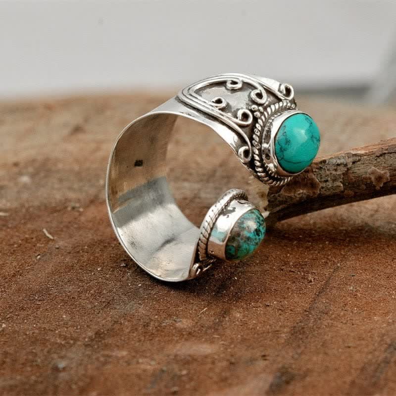 Bague ouverte en turquoise vintage Olivenorma
