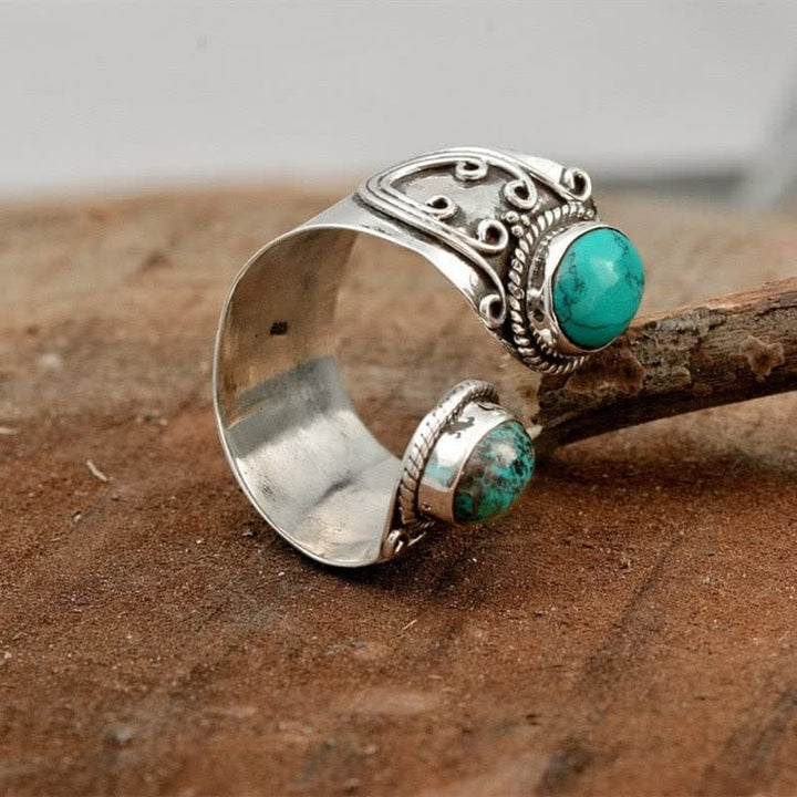 Bague ouverte en turquoise vintage Olivenorma