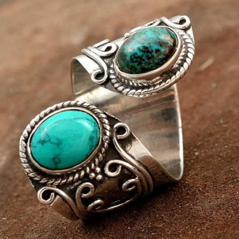 Bague ouverte en turquoise vintage Olivenorma