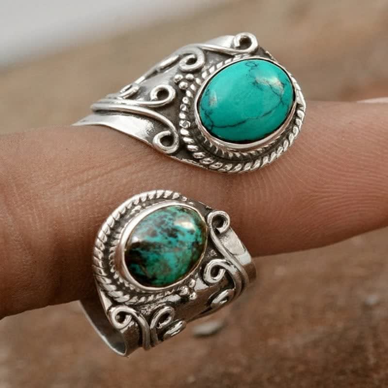 Bague ouverte en turquoise vintage Olivenorma