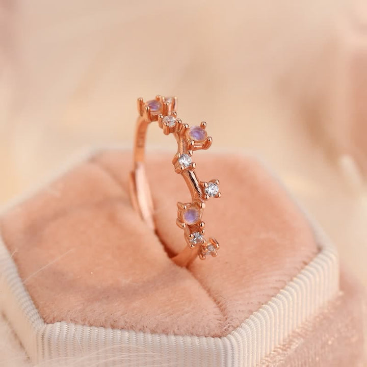 Bague de synthèse planétaire en pierre de lune naturelle Olivenorma