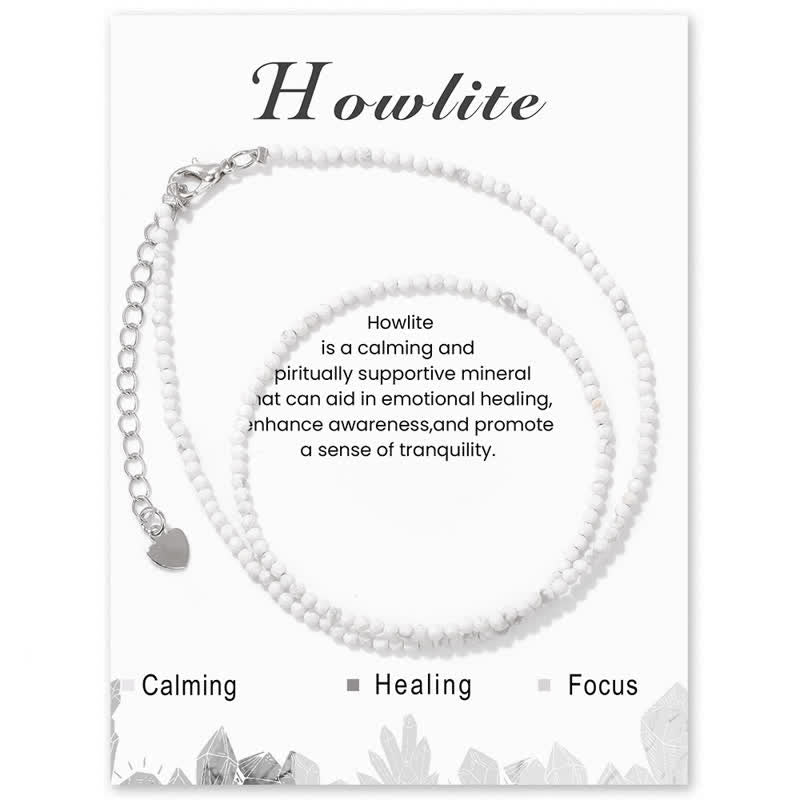 Collier de clavicule fine en perles de pierre cardée Olivenorma