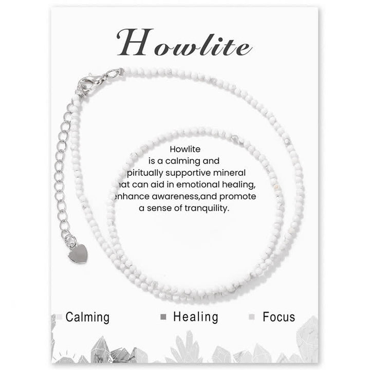 Collier de clavicule fine en perles de pierre cardée Olivenorma