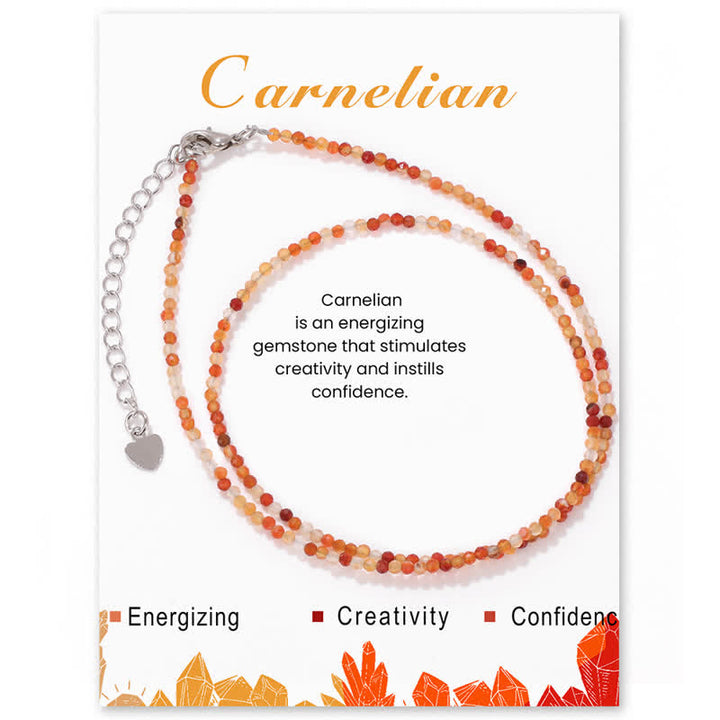 Collier de clavicule fine en perles de pierre cardée Olivenorma
