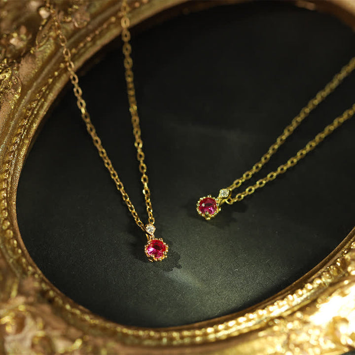 Collier et boucles d'oreilles en grenat délicat Olivenorma