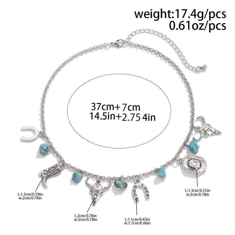 Collier bracelet turquoise style cowboy bohème Olivenorma