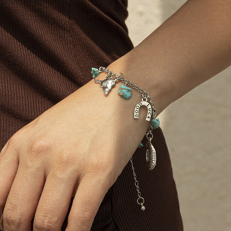 Collier bracelet turquoise style cowboy bohème Olivenorma