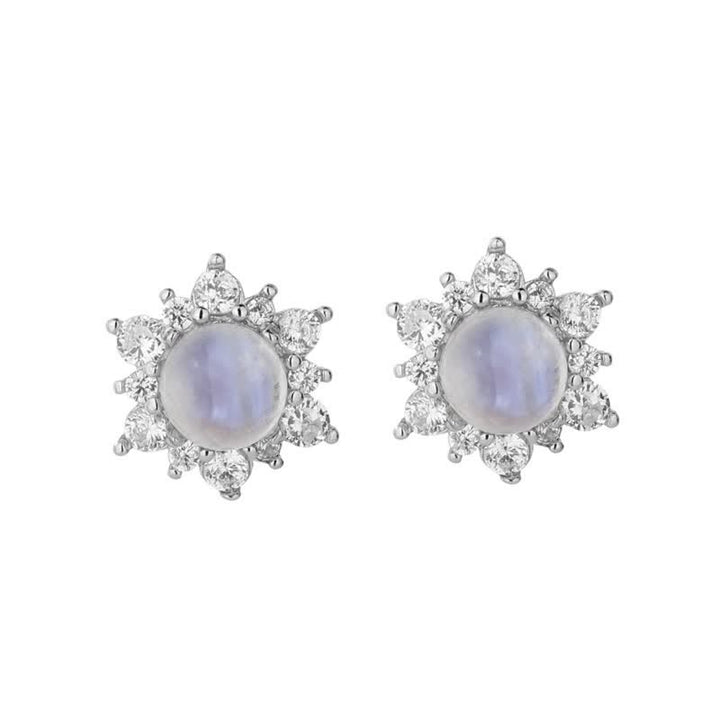 Boucles d'oreilles Olivenorma en argent 925 avec pierre de lune et zircon