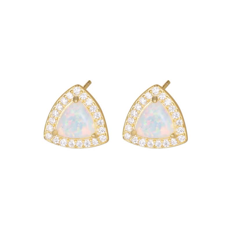 Boucles d'oreilles en argent 925 avec opale en forme de triangle Olivenorma
