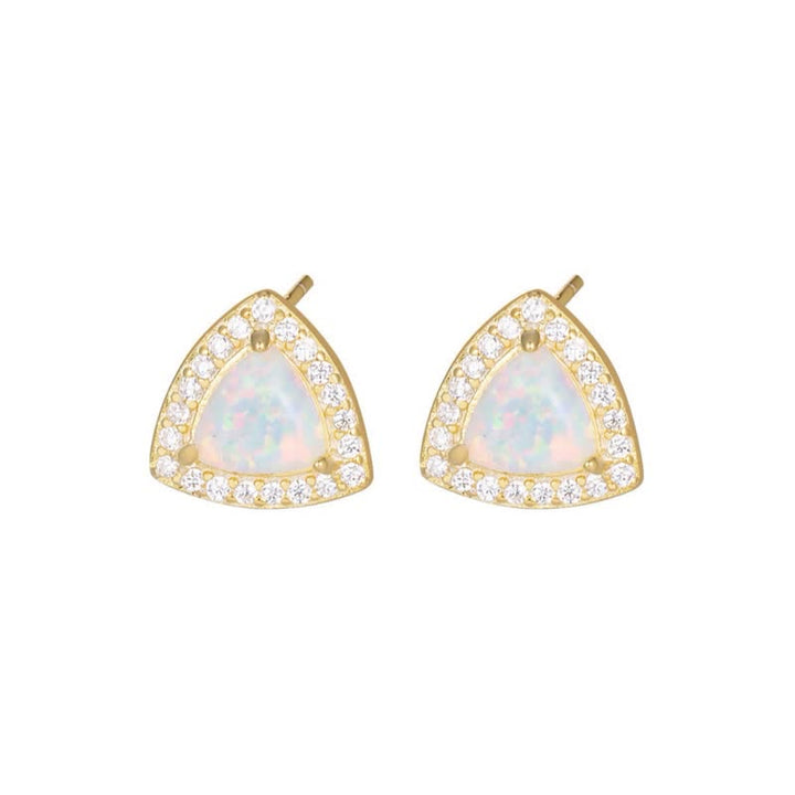 Boucles d'oreilles en argent 925 avec opale en forme de triangle Olivenorma