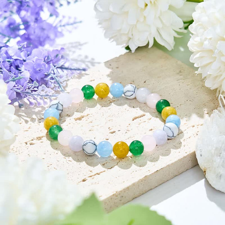 Bracelet en perles de pierre naturelle multicolore Olivenorma 8 mm 