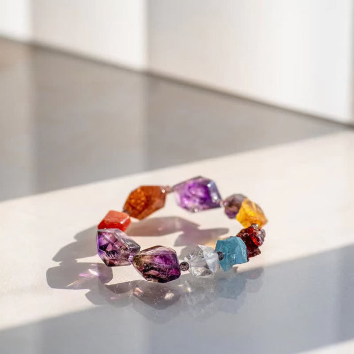 Bracelet en perles de cristal Super Seven naturelles Olivenorma