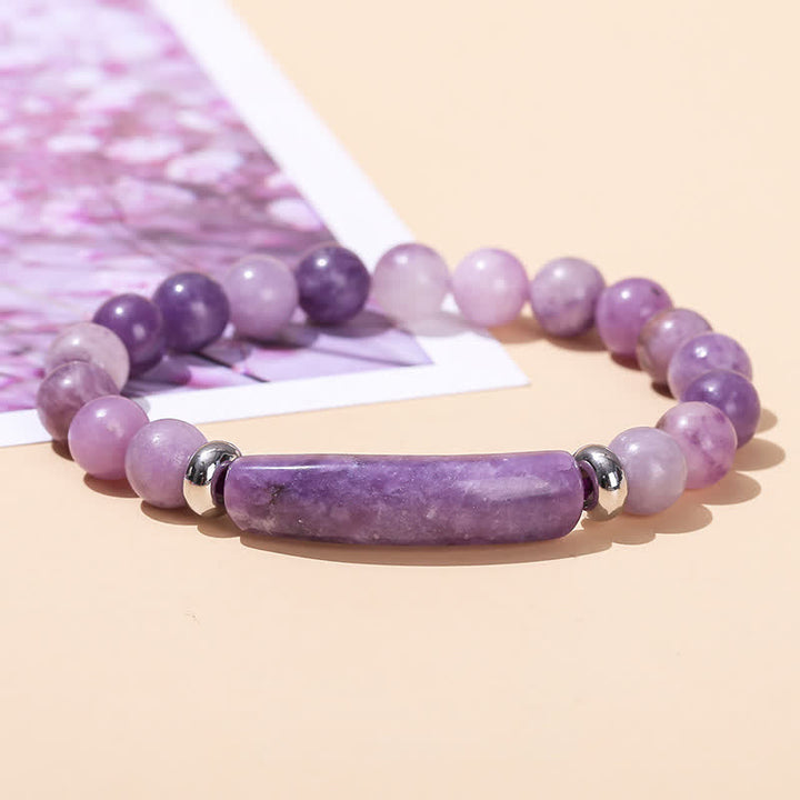 Bracelet long en perles de cristal et pierres naturelles Olivenorma