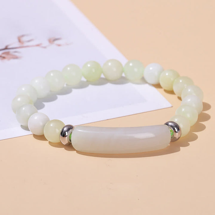 Bracelet long en perles de cristal et pierres naturelles Olivenorma