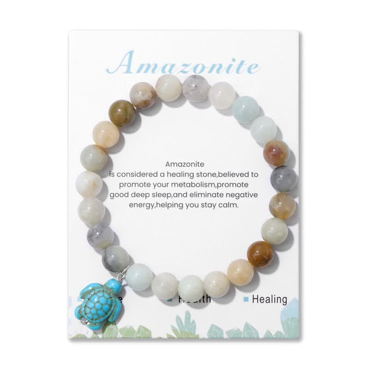 Bracelet pendentif tortue turquoise en pierre naturelle Olivenorma