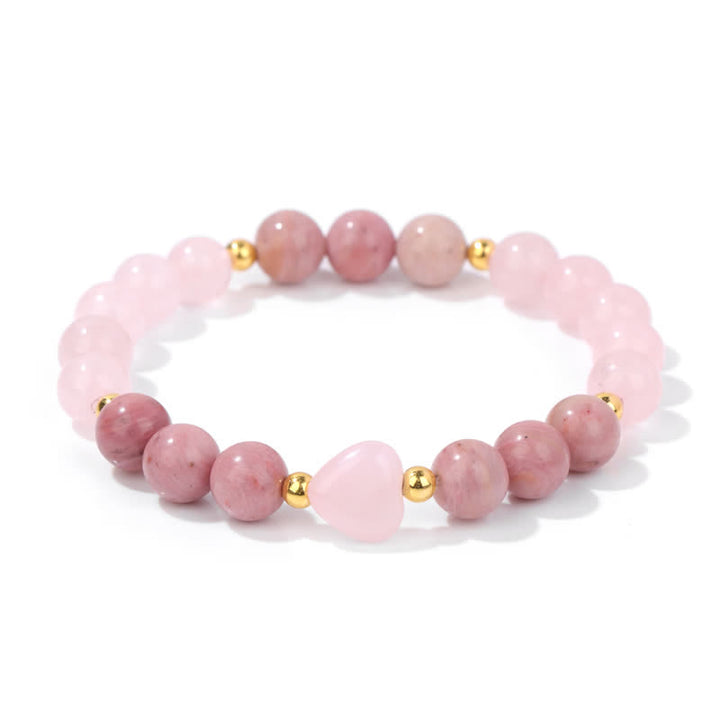 Bracelet en perles de cœur en pierre naturelle Olivenorma