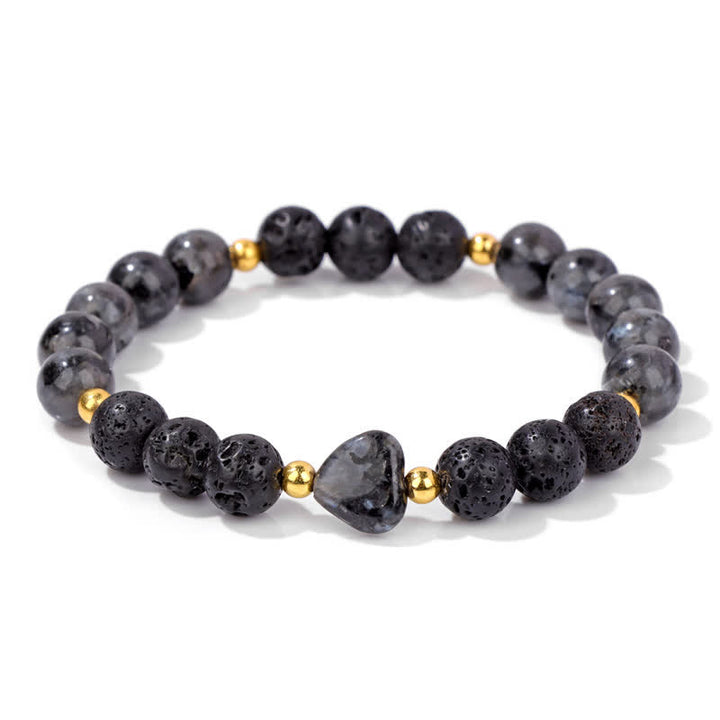 Bracelet en perles de cœur en pierre naturelle Olivenorma