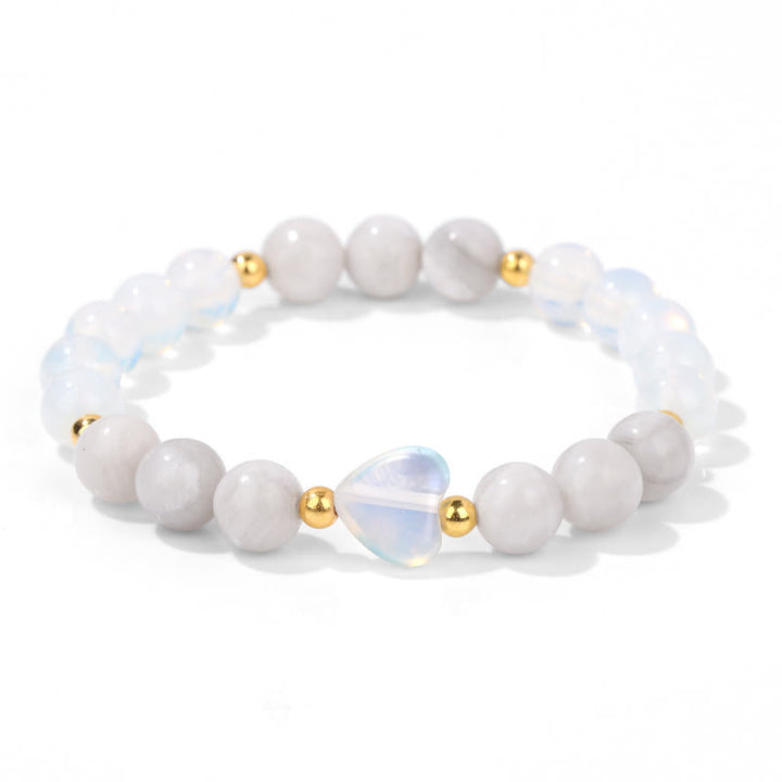 Bracelet en perles de cœur en pierre naturelle Olivenorma