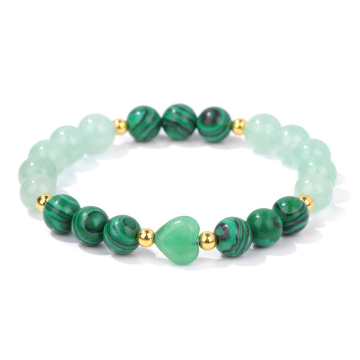 Bracelet en perles de cœur en pierre naturelle Olivenorma