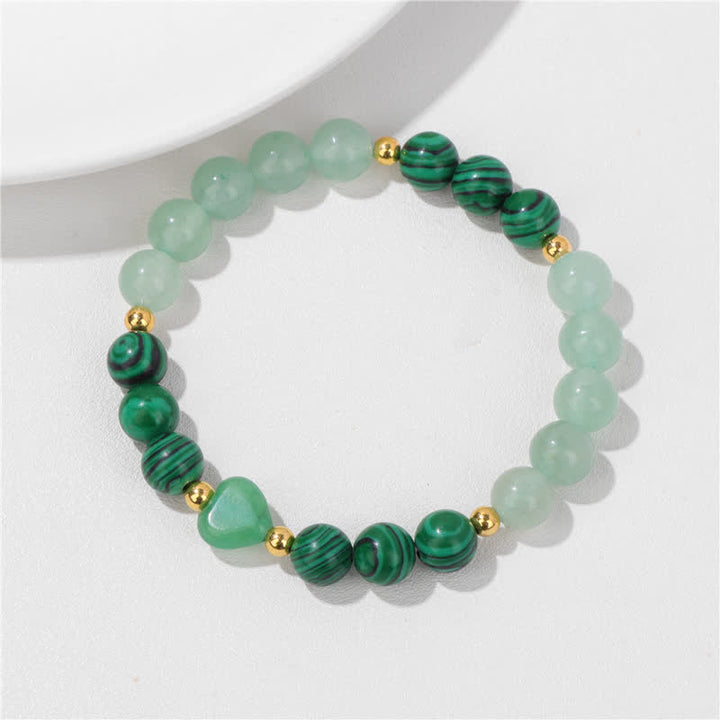 Bracelet en perles de cœur en pierre naturelle Olivenorma