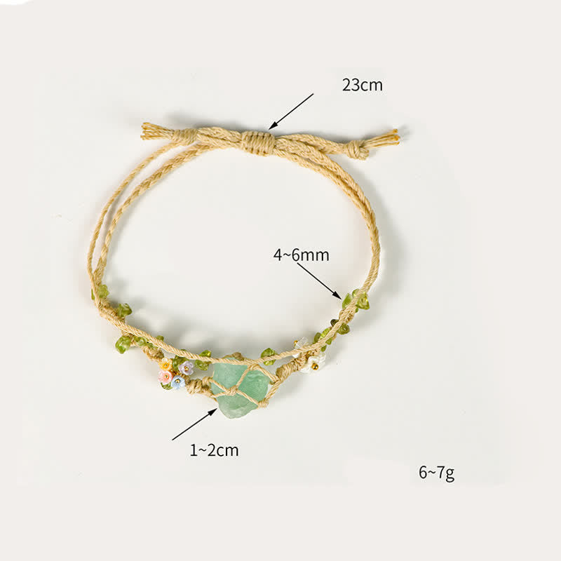 Bracelet tressé en pierre unique en cristal naturel Olivenorma