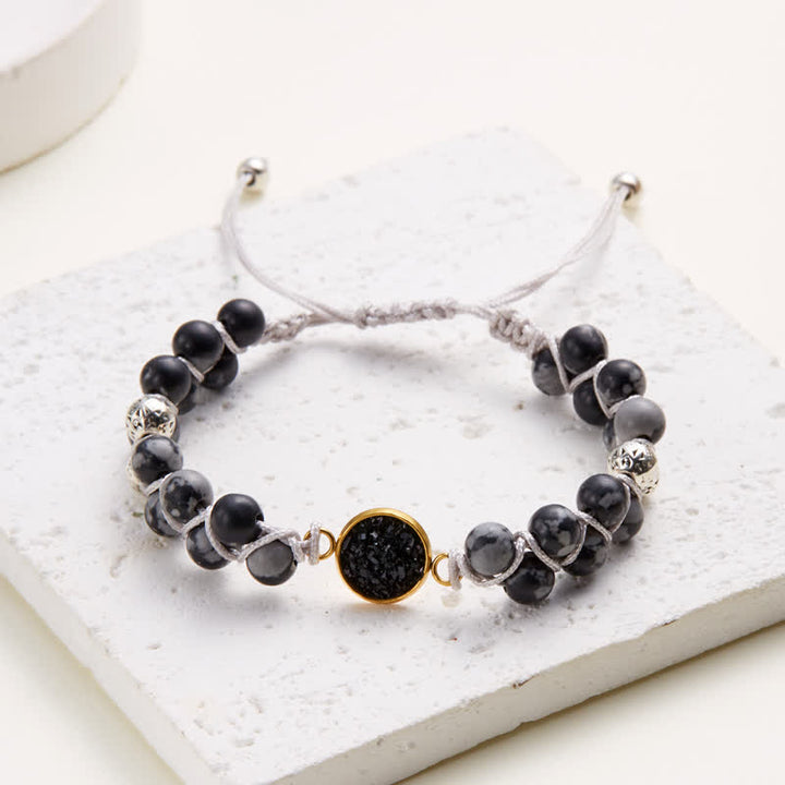 Bracelet double tressé en pierre naturelle de l'empereur Olivenorma
