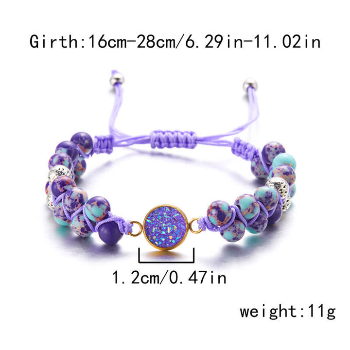Bracelet double tressé en pierre naturelle de l'empereur Olivenorma