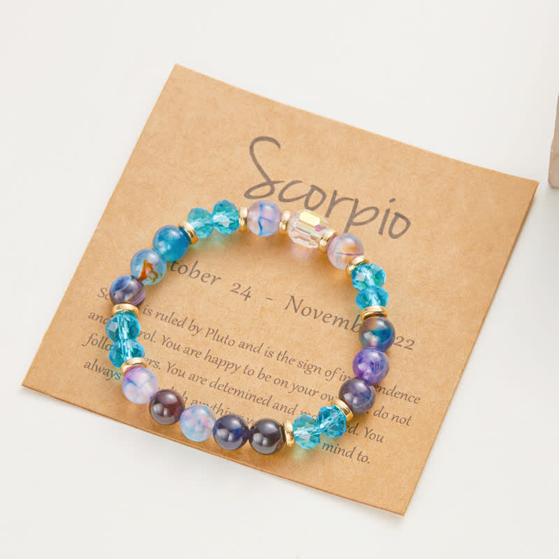 Bracelet en cristal naturel coloré Olivenorma avec douze signes du zodiaque 